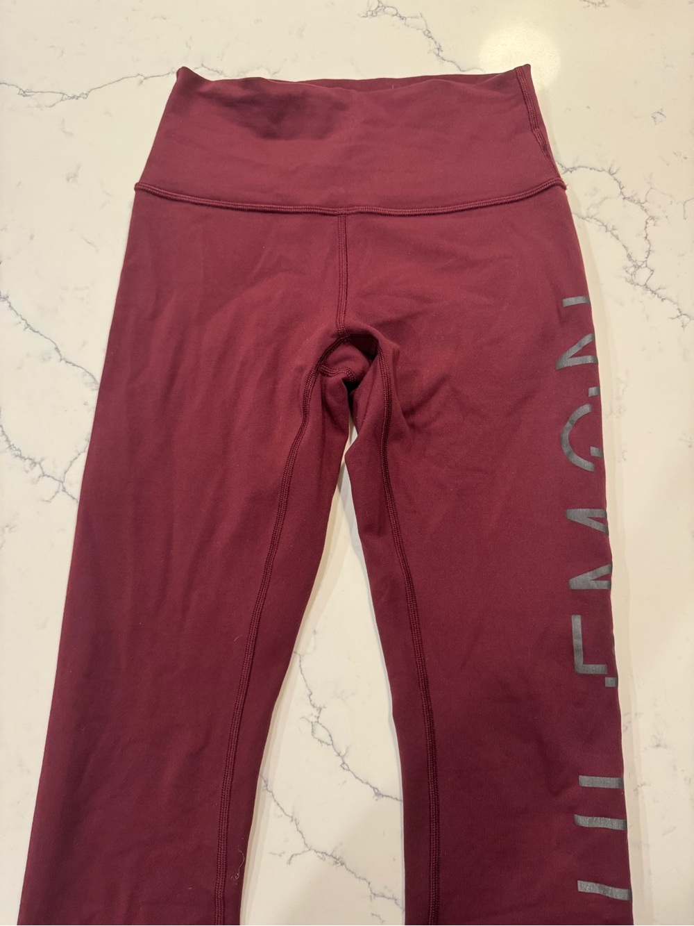 lululemon athletica Burgundy High-Rise Leggings with reflective Logo